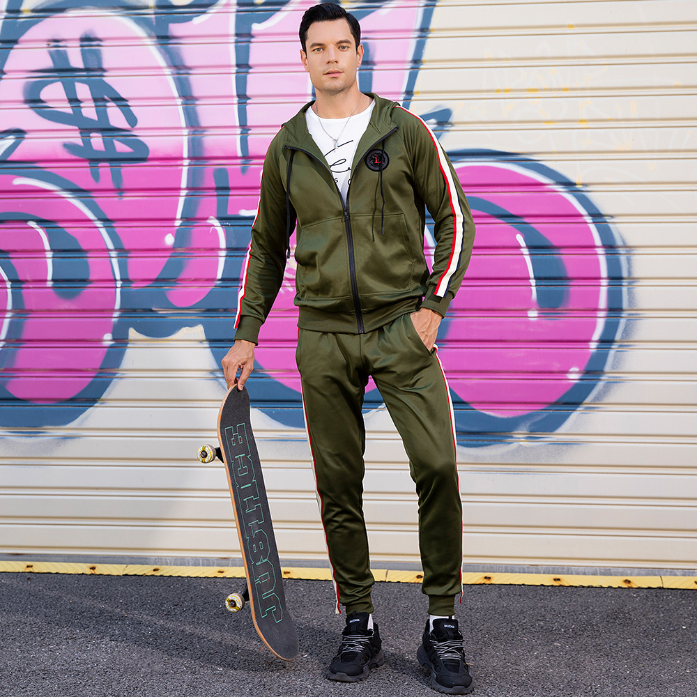 nouveau costume de pull à capuche polyvalent décontracté de sport pour hommes grande taille cardigan rétro_voghion.com