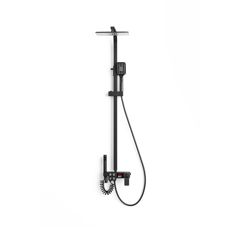 Canción DE LA VIDA Negro casa traje de ducha del hotel baño ducha de temperatura constante conjunto completo Ingeniería traje de Ducha