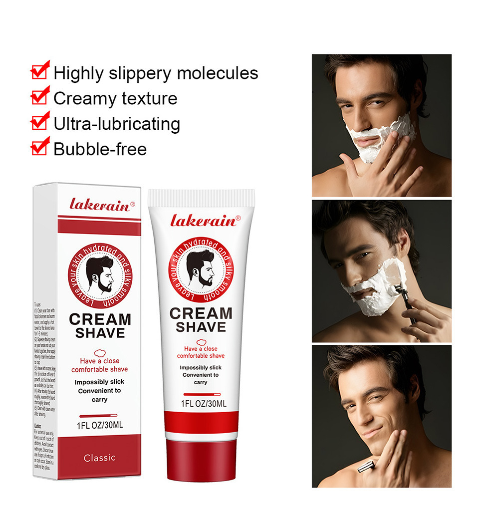 Cross-border lakerain Shaving Cream: Gentle, refreshing, Softening and silky shaving cream Specification drawing