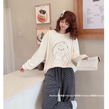 毛毛呆萌狗！梵熙语秋冬新款加厚保暖奥粒绒家居服女甜美可爱睡衣