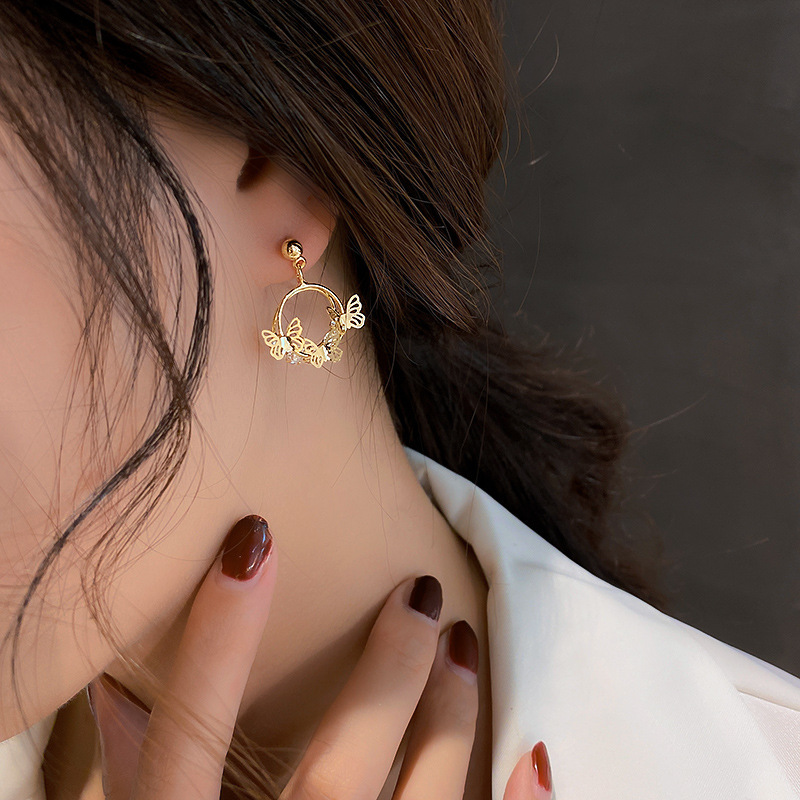 Fashion Golden Butterfly Earrings display picture 8