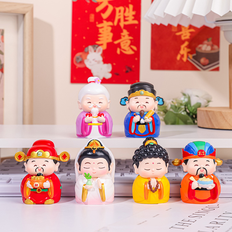 Cute Little Fairy Fortune God Figurine Cartoon Creative Resin Craft Desktop Decoration Gift