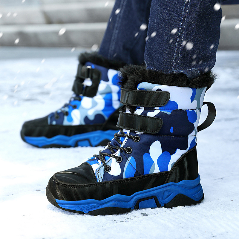 Kinder schnee 2024 winter neue stil mit plüsch isolierung, mittlere und große kinder outdoor baumwolle schuhe, high top_voghion.com