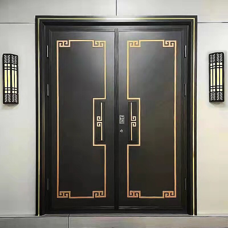Factory direct explosion-proof cast aluminum door double-open villa door household security door double-open copper door Factory direct explosion-proof cast aluminum door double-open villa door household security door double-open copper door