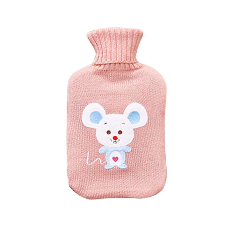 Le Xueer bolsa de agua caliente linda bolsa de agua caliente de goma de riego cubierta de tela de punto inyección de agua a prueba de explosiones calentador de manos de dibujos animados al por mayor
