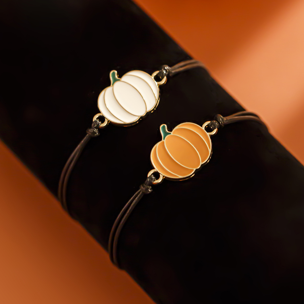 Halloween ghost leather wax line bracelet, dark wind bat alloy bracelet set_voghion.com