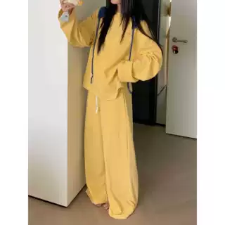 韩系高级感多巴胺条纹印花德绒睡衣女秋季新款宽松舒适家居服套装