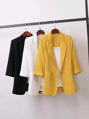 2024 Korean loose small suit coat for women's summer thin new large size women's suit