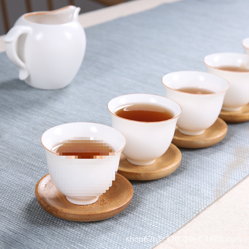 Guochao nuevo bambú taza almohadilla de taza cuadrada redonda porta taza kung fu ceremonia del té accesorios de arte de bambú herramientas de ceremonia del té