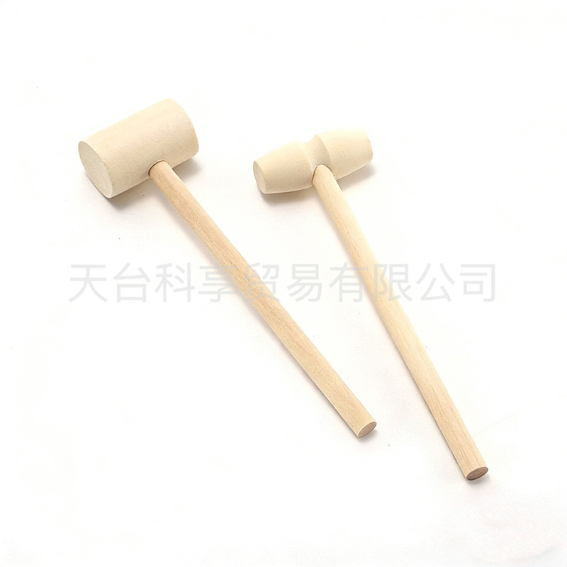 Manufacturer's Mini Wooden Hammer for Knocking Planet Cakes, Children's Flat-Head Toy Wooden Mallet in Stock