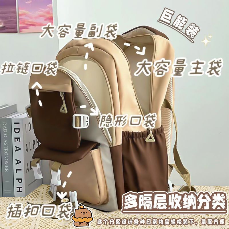 KAPIBALA SCHOOLBAG 소년과 소녀 초등 및 중등 학교 학생을위한 귀여운 CAPYBARA 배낭 배낭 대용량 더러운 배낭
