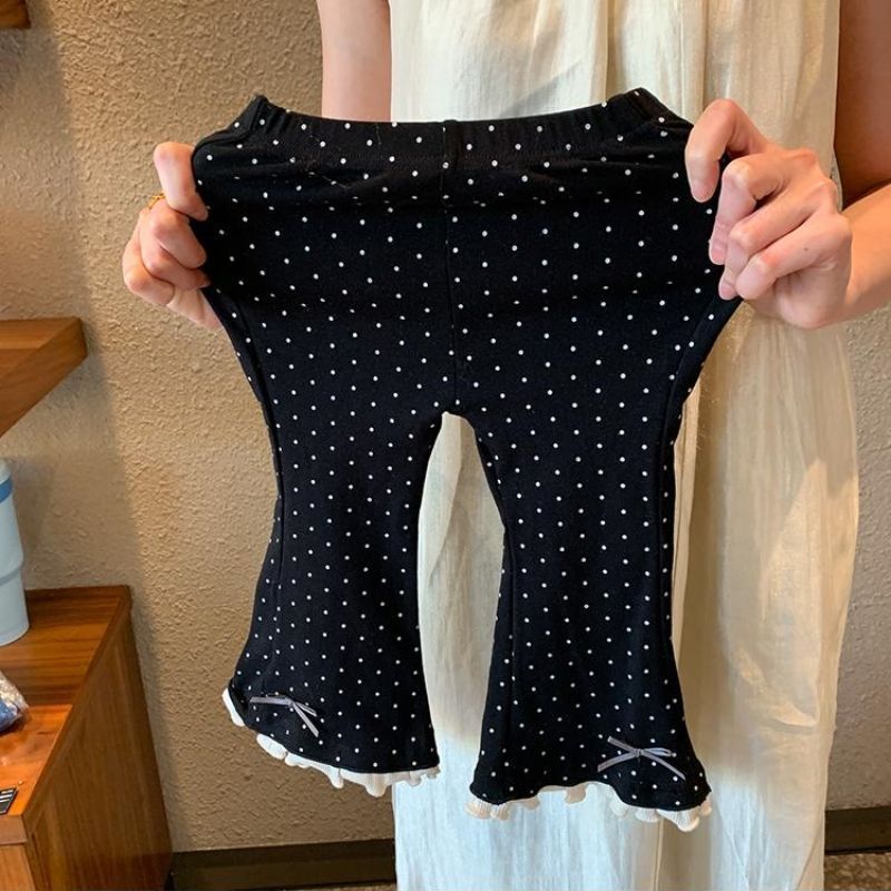 女童T恤2025春季中小童宝宝蝴蝶结假两件长袖上衣洋气喇叭裤套装|undefined