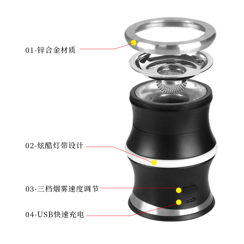 スポット電気スモーカーセット USB 充電式カクテルスモーカーポータブルスモーキーカバーカラーボックスセット|undefined