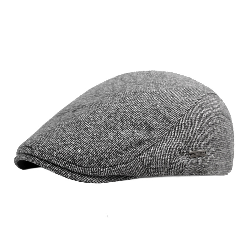 Sombrero de invierno de los hombres y las mujeres engrosada casquillo de pico retro casual sombrero delantero artístico juventud boina viejo sombrero