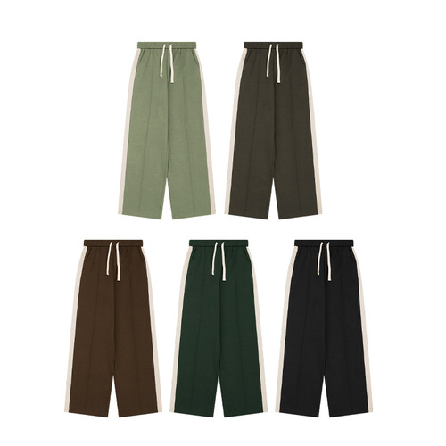 Jie Zhan Men's|American Sport Retro Striped 2025 Autumn New Brand Casual Pants Men's Long Wide Leg Pants