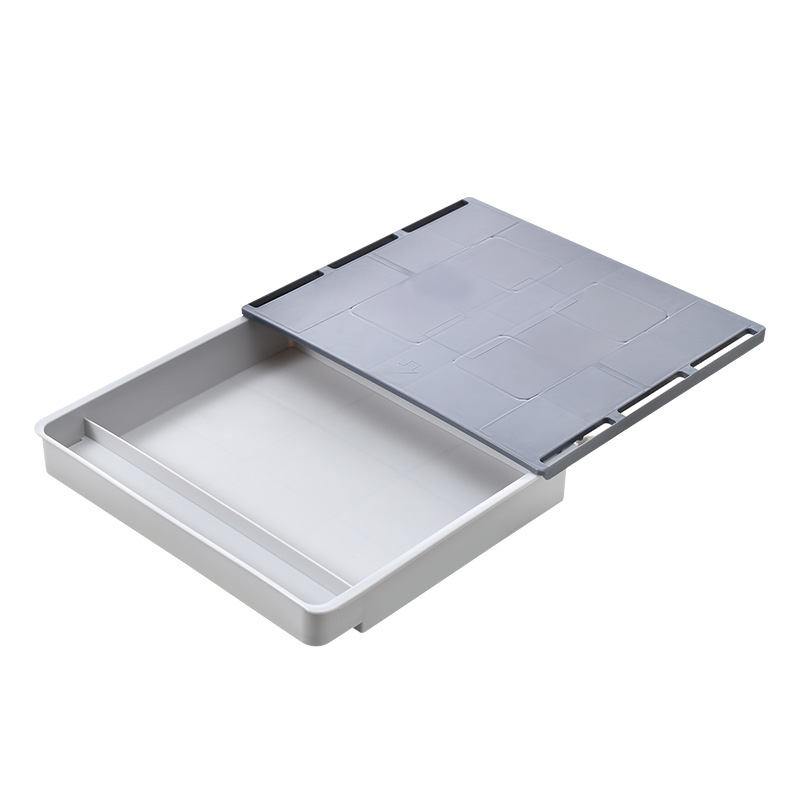 Caja de almacenamiento de cajón invisible debajo de la mesa de escritorio de almacenamiento de oficina escritorio de la computadora inferior dormitorio tocador pegar caja de organización