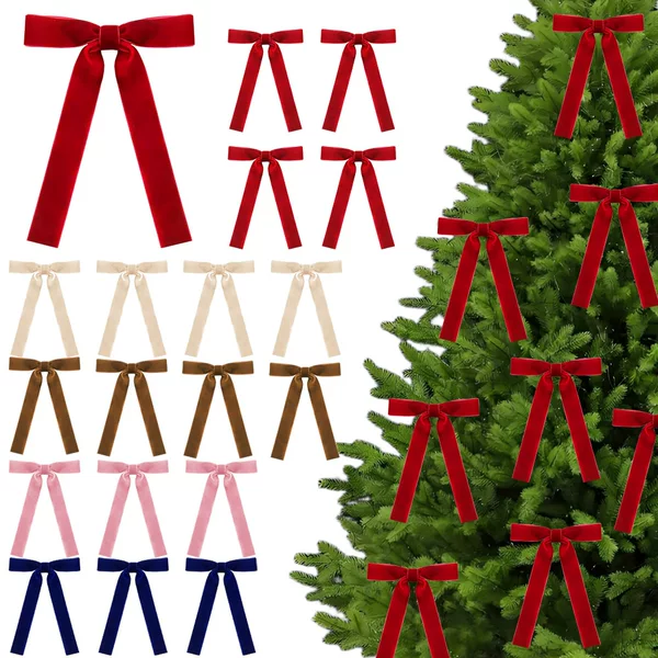 In Stock 13*18 Velvet Bow Christmas Home Decor Room Birthday Party Wedding Christmas Tree Decoration