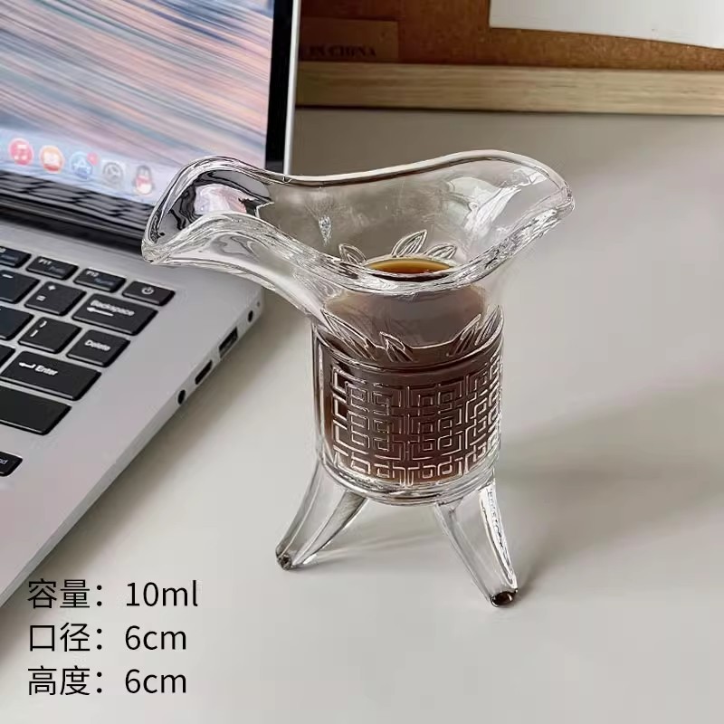 磨砂渐变黑帝王杯创意仿古爵杯复古秦始皇奶茶咖啡杯古代三足杯子|undefined