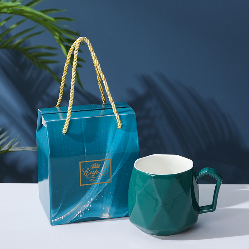 情侣对杯结婚回礼伴手礼陶瓷杯子家用水杯刻字马克杯带盖勺咖啡杯|undefined