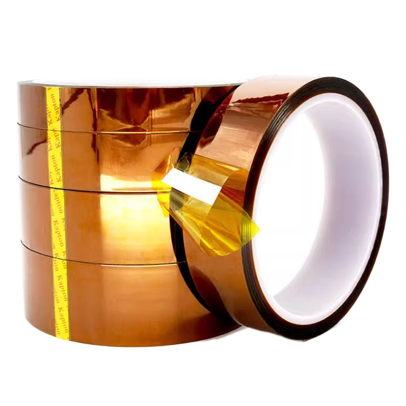 Fabricante poliimida marrón resistente a altas temperaturas cinta antiestática de dedo de oro cinta aislamiento de batería de litio adhesivo de alta temperatura