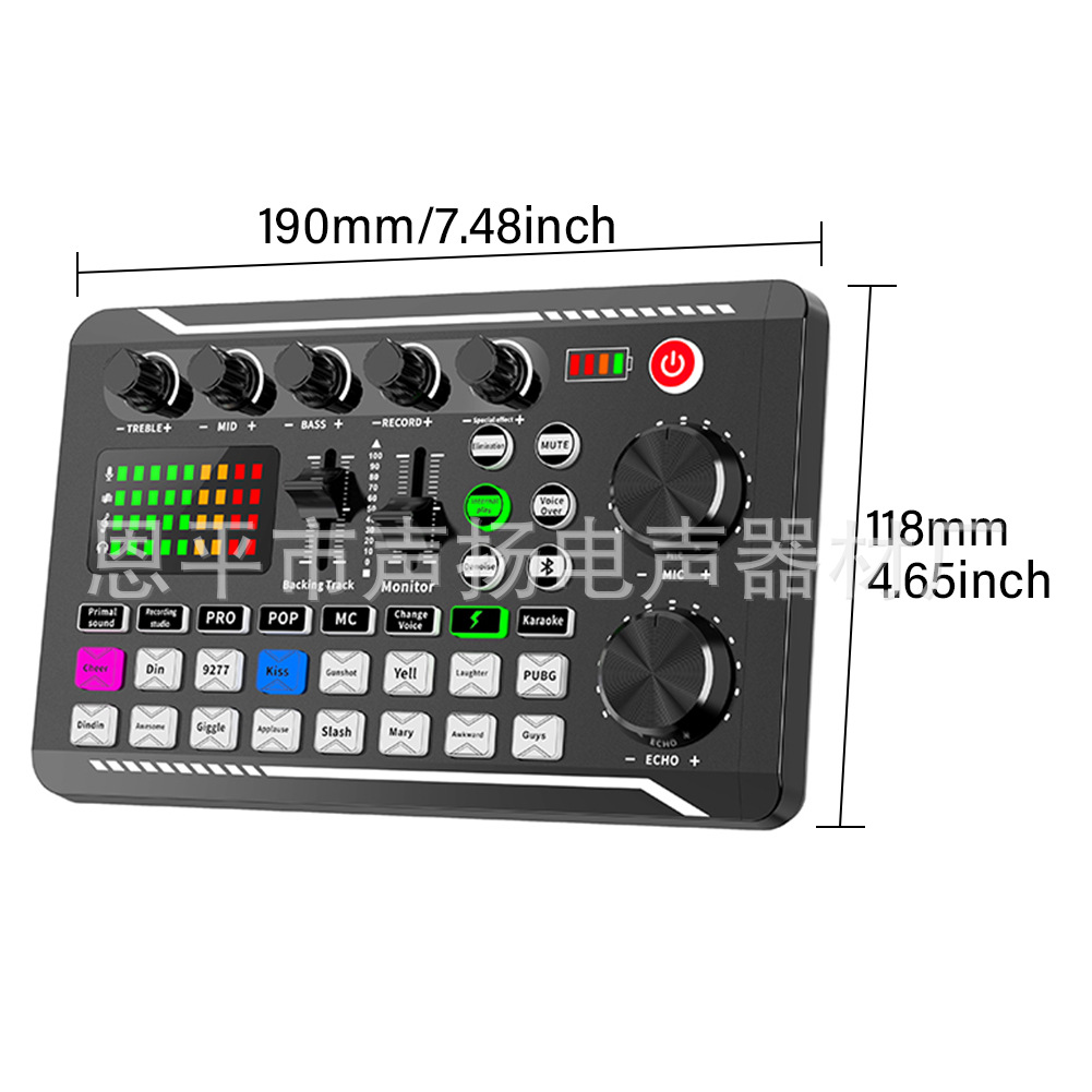 Versión en inglés transfronteriza F998 tarjeta de sonido en vivo TikTok Kuaishou Internet celebridad juego de grabación de anclaje teléfono móvil computadora Universal