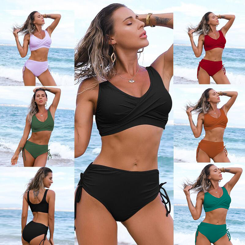 2025 New European and American Style Women's Swimwear Cross-Border Sexy Two-Piece Bikini Swimwear in Stock Wholesale Ins Style Bikini