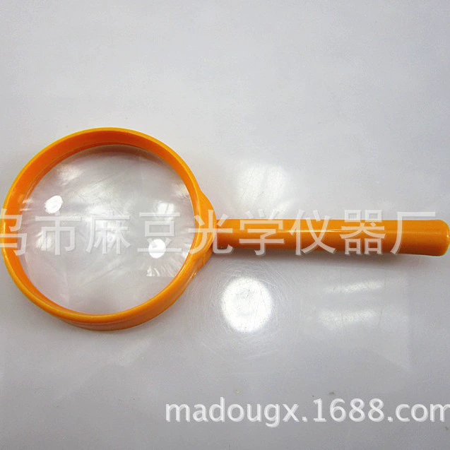 Можно указать 5X цвет ручки 40 мм портативное пластиковое увеличительное стекло
