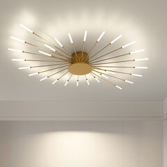 クロスボーダー照明器具シンプル高级感ダイニングルームリビングライトホール寝室涡巻き花火LEDシーリングライト