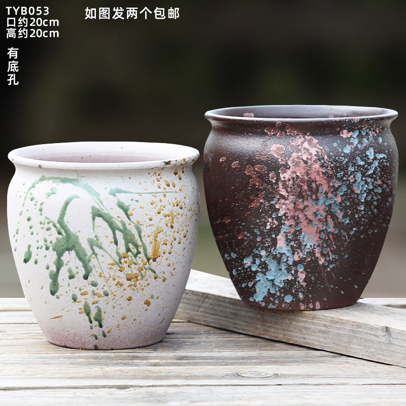 大号大口径花盆家用法师月季盆栽三角梅花盆陶瓷透气多肉花盆包邮|undefined
