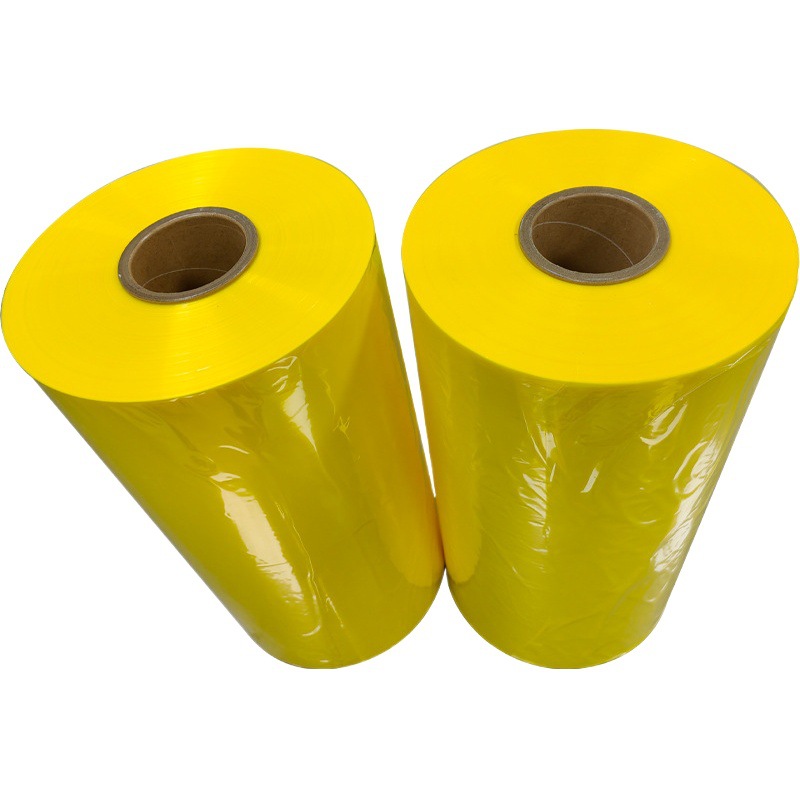 Película de encogimiento amarillo de la ampolla amarilla Película Termocontraíble POF encogible película de encogimiento amarillo calor embalaje plástico película de sellado personalización