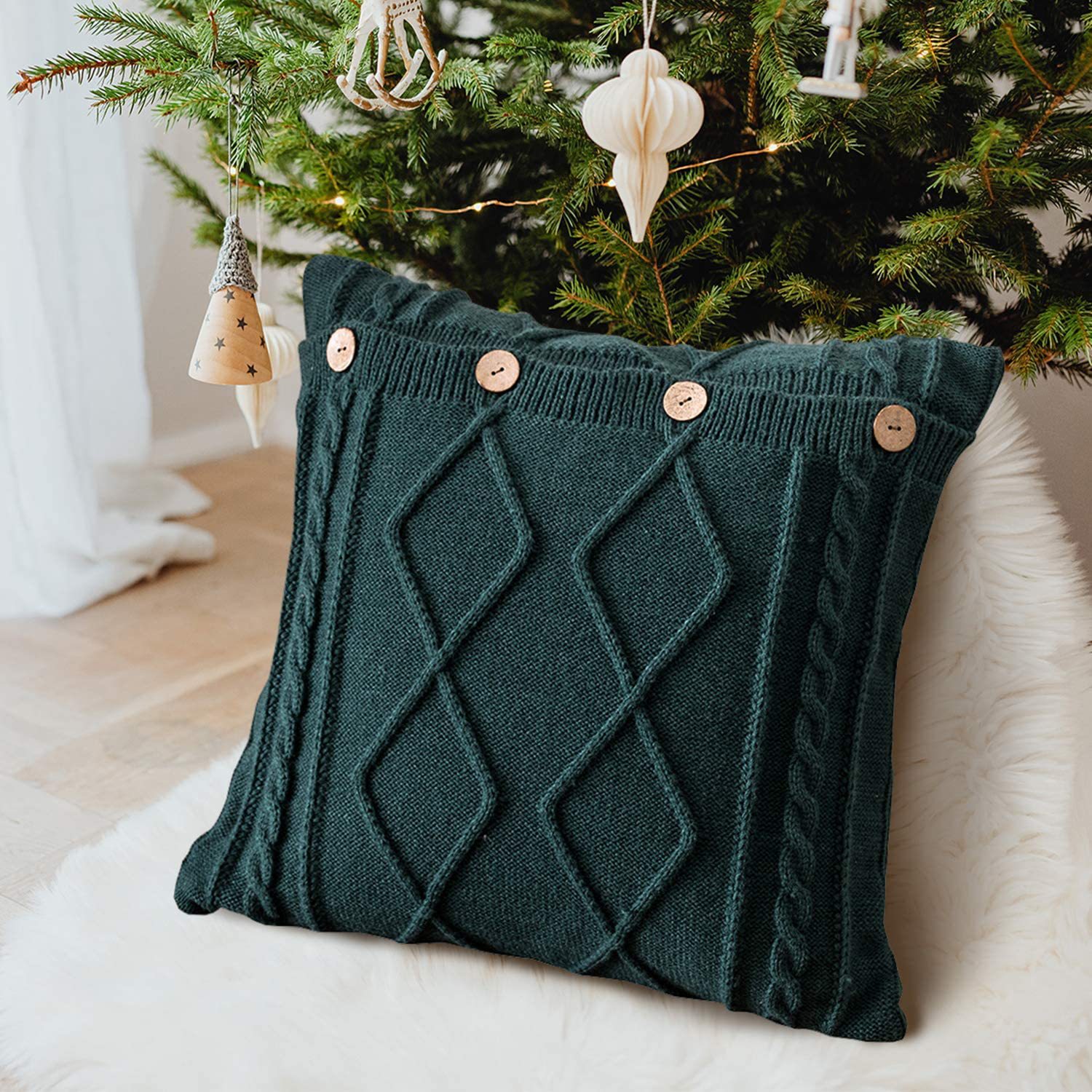 Transfronterizo nuevo estilo europeo y americano rombo de punto de lana almohada de color simple sofá cojín almohada de noche