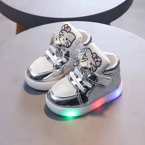 Spring/Summer 2025: Girls' Princess Shoes with Rhinestones, Breathable & Glowing; Kids' Shoes – Sports and Casual Styles
