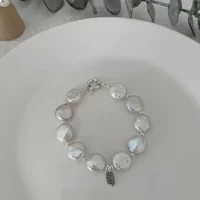 Не устаревшая мода нишевые натуральные красочные барочные пресноводные пуговицы из жемчуга 925 серебряный браслет из серебра
