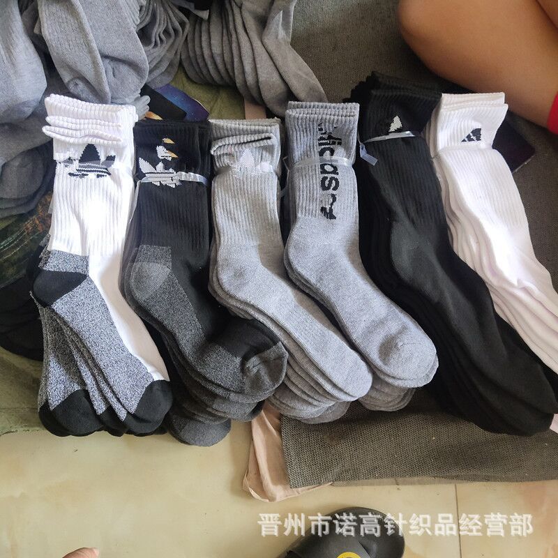 Thick towel bottom shock-absorbing outdoor sports socks running basketball high elastic stockings multi-color student military training socks