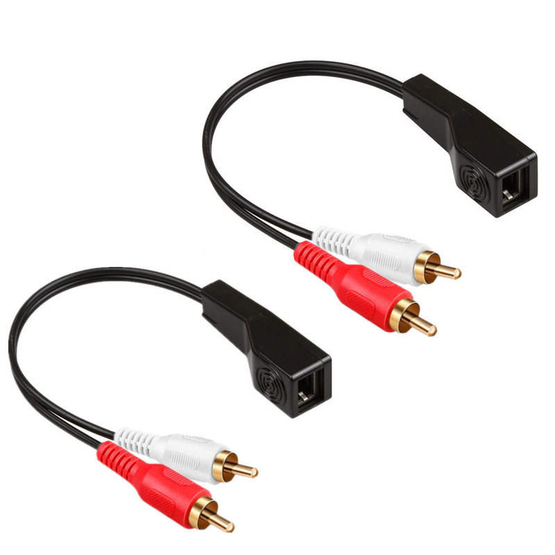 RJ45メスdc 3.5mm雄オーディオケーブルRJ45メス2rcaオス305メートル拡張器付きケーブル延長|undefined