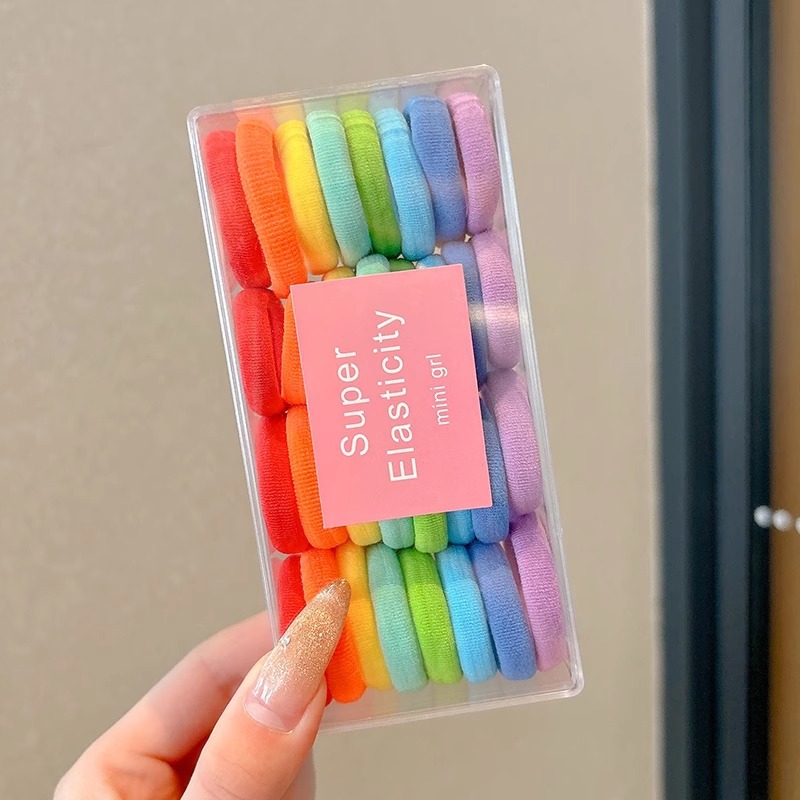 Niños elásticos no lastiman el cabello de la banda de goma de cabello de niñas adornos para el cabello de bebé cabello de pulgar de color anillo de cabello de cabello de cabello