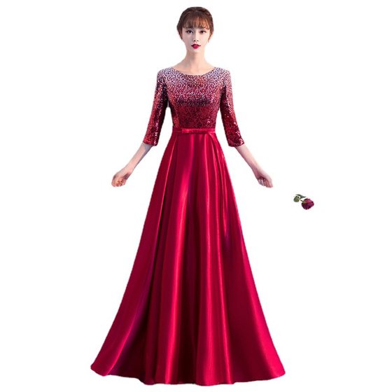 Adult Chorus Costume 2023 New Style Host Conductor Stage Performance Costume Long Dress Anniversary Chorus Costume