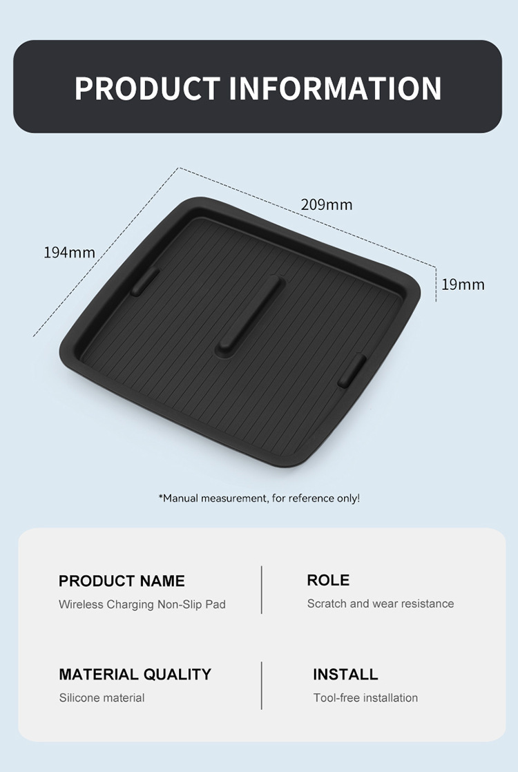 Suitable for 24 Byd M6 Central Control Wireless Charging Silicone Anti-Slip Mat Car Protection Car Supplies Modification Accessories
