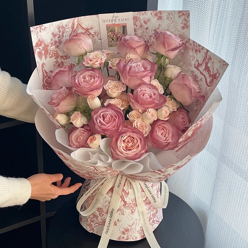 ヨーロッパのレトロな花防水包装紙花花束インターネット有名人の花包装紙ギフト手作り diy 素材花アート|undefined