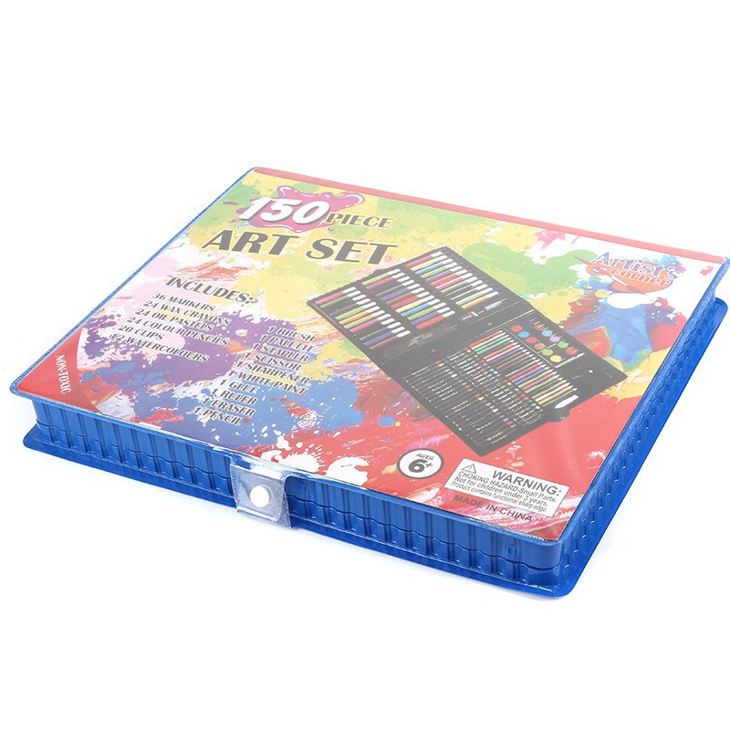 Estudiante de dibujos animados de 150 piezas acuarela pluma combinación pintura traje arte de los niños crayón cepillo regalo de vacaciones