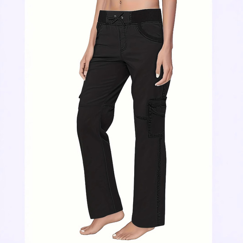 Women's Relaxed Fit Slimming Loose-fitting Casual Multi-Pocket Solid Color Pants - EU 2025 Fashion