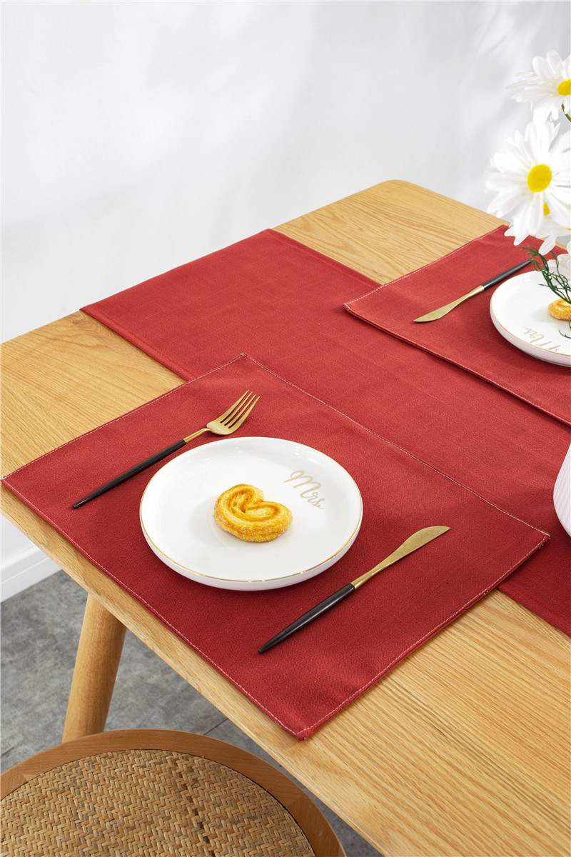 Tovaglia/runner da tavola rettangolare impermeabile, moderna e minimalista, tinta unita, in poliestere con nappe, direttamente da_voghion.com