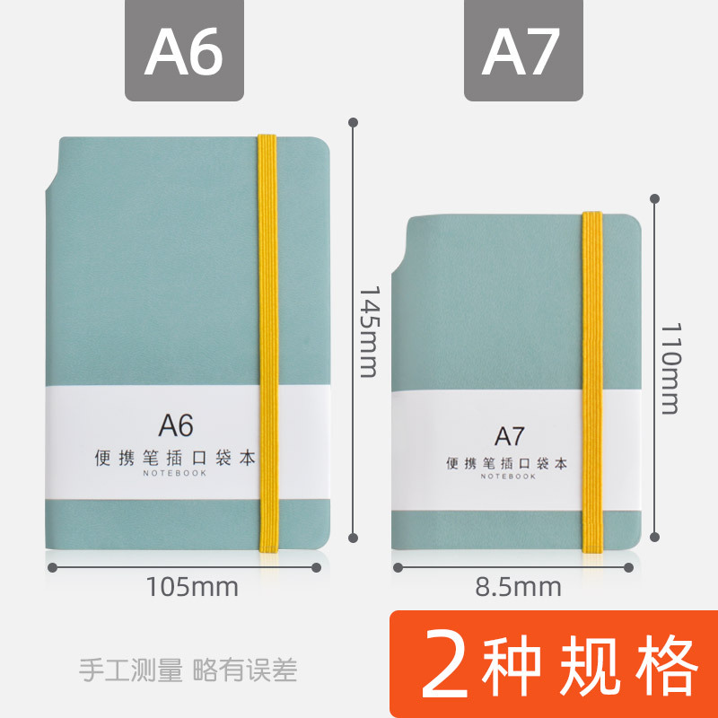 在庫あり卸売A7ストラップ付きメモ帳、ペンホルダー付きレザーポケットノート、A6英単語学習帳、ビジネス手帳