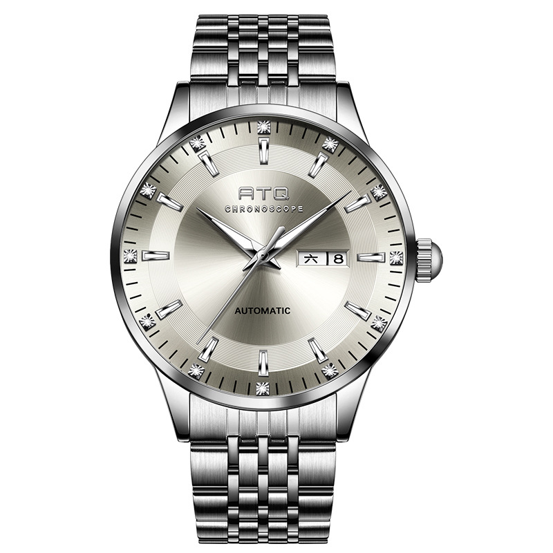 Men's Fully Automatic Mechanical Watch Business Simple Luminous Steel Band Men's Watch High-End Waterproof Popular Men's Watch