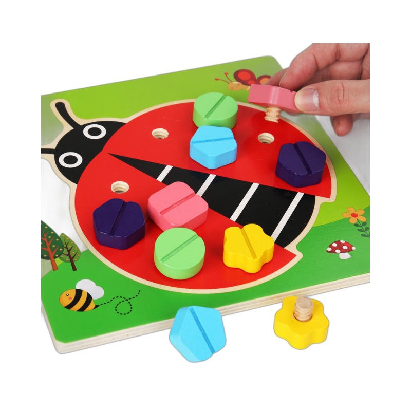 Jardín de infantes para niños Montserrat Educación temprana mariquita nuez ensamblaje juego de ensamblaje para niños Educación temprana puzzle tornillo juguete combinado