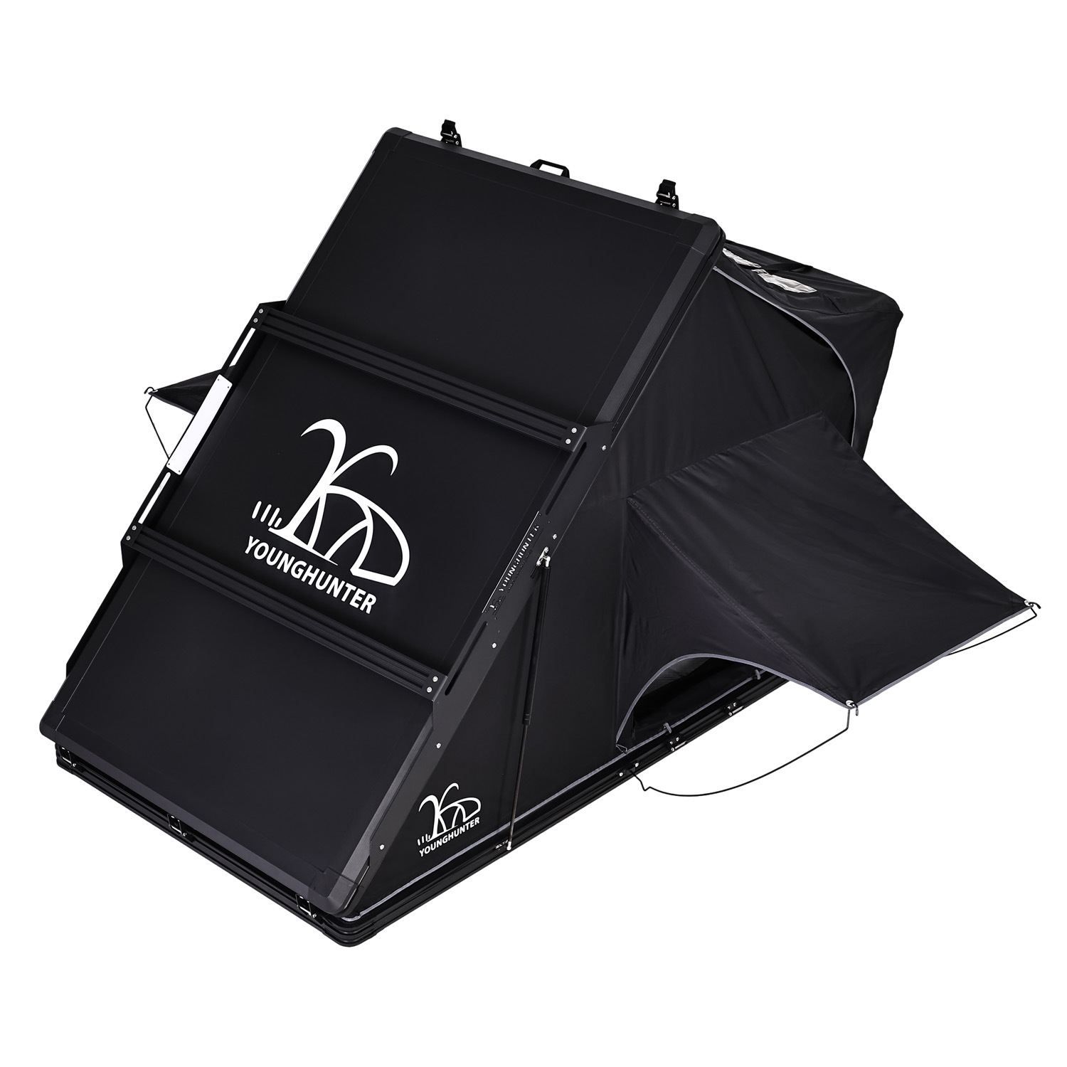 Tabla personalizada de aleación de aluminio triangular carpa de techo de alta velocidad SUV carpa de vehículo todoterreno duro carpa de techo duro