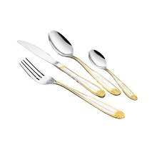 爆揭阳不锈钢西餐镀金餐具出售 新品410刀叉勺套装创意款式礼品