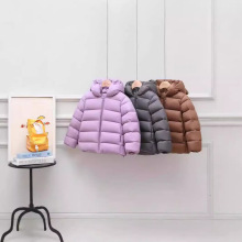 女童羽绒服短款连帽90白鸭绒中小童男童宝宝儿童保暖外套防寒