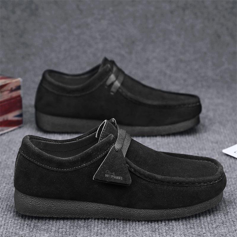 Men's Shoes 2025 New Spring Fashionable All-match Retro British Leather Waterproof Men's Casual Slip-on Loafers