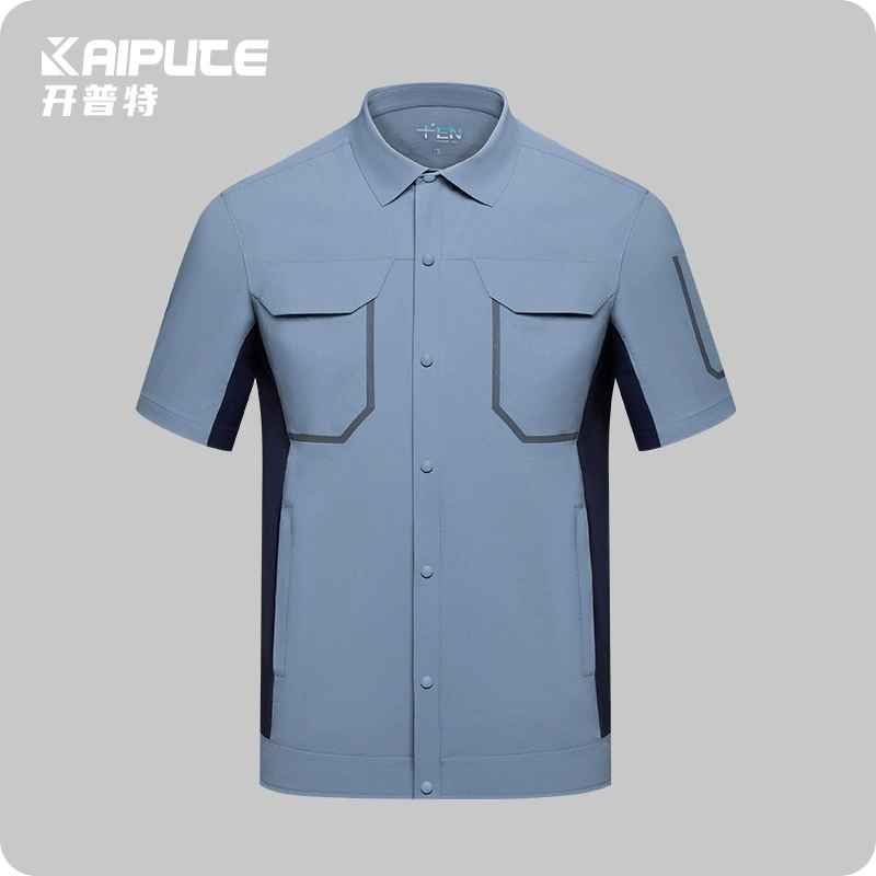 Трансграничная летняя куртка с короткими рукавами, комбинезон, дышащая, быстротушащая рабочая одежда, рабочая площадка, групповая одежда, топ для экспорта